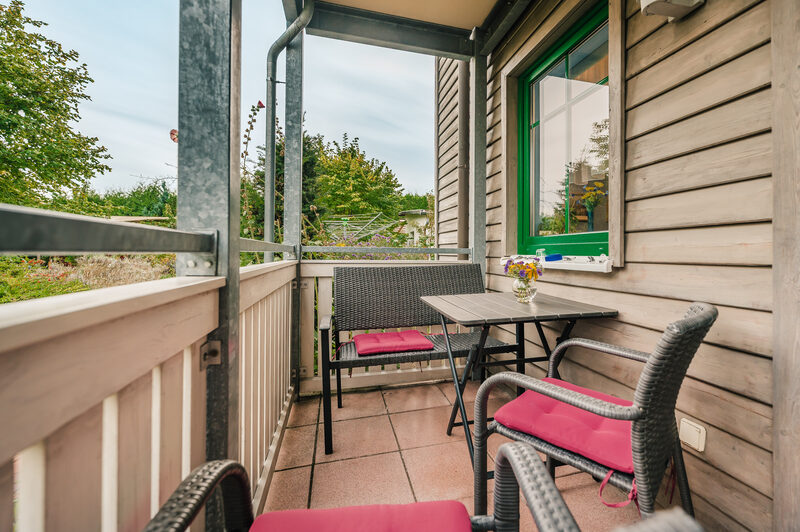 Ferienwohnung Hühnergott: Balkon mit Sitzgruppe